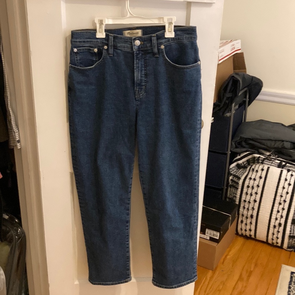 EUC Madewell Perfect Vintage Straight Jean Bright Indigo size 28 Petite